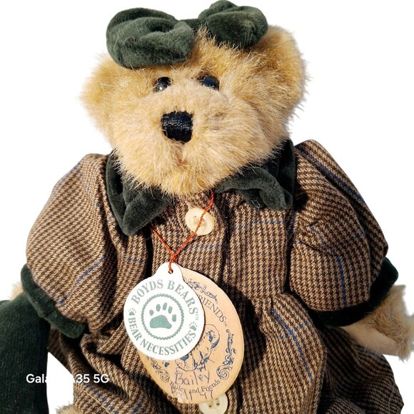 Boyds Bears Bailey And Friends Dec 1997 Plush Teddy Bear With Bow & Heart Accent - Picture 1 of 5